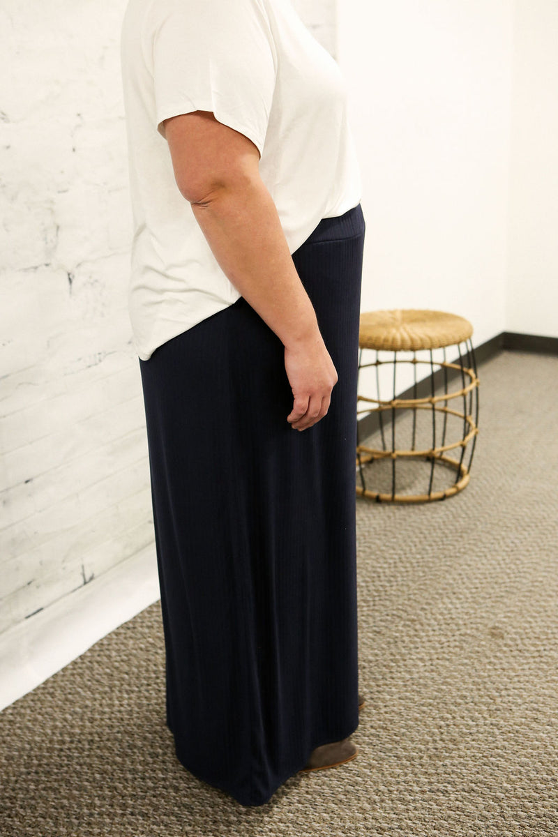 Navy Lined Maxi Skirt – Once Mine Boutique