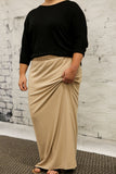 Khaki Lined Maxi Skirt