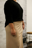 Khaki Lined Maxi Skirt